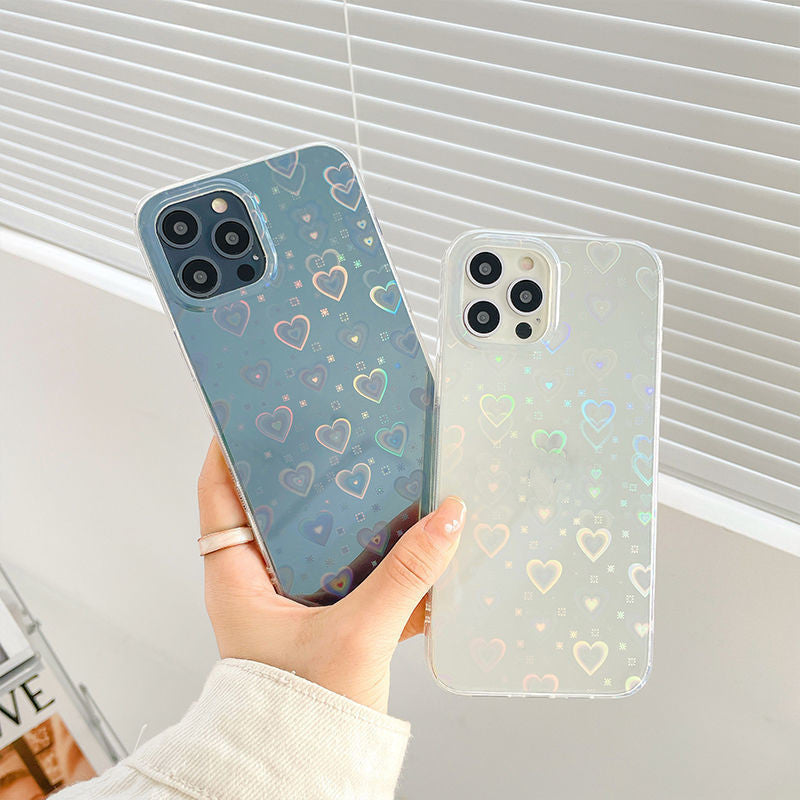 Laser Colorful Love For Double-sided Coated Silicone Phone Case - Nyaabs