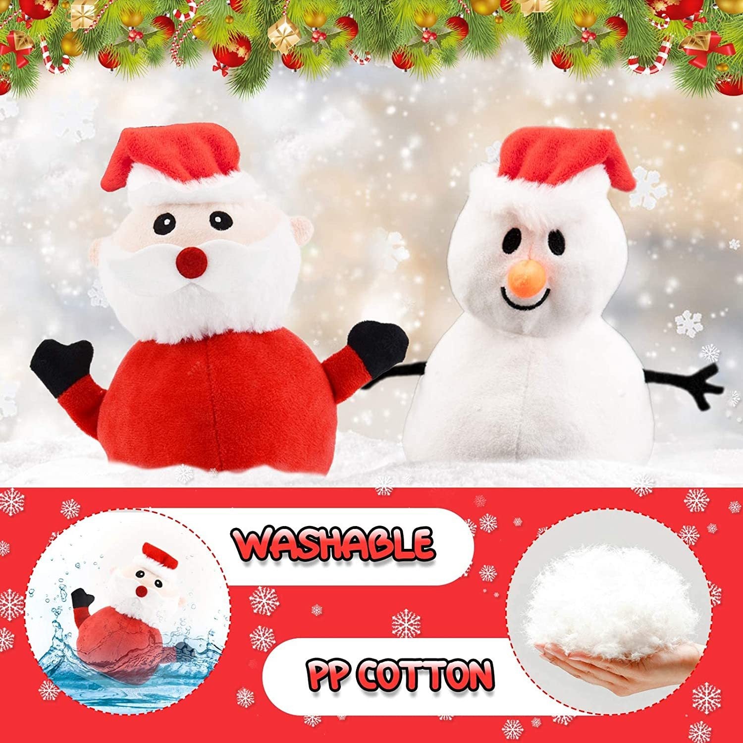 Santa Plush Snowman Plush Toy Reversible Christmas Santa Claus Double Side Stuffed Plushie Soft Doll New Year Birthday Gift for Kids Amazon Platform Banned - Nyaabs