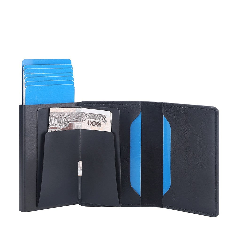 Crazy Horse Leather Anti-degaussing Card Clamp Men - Nyaabs