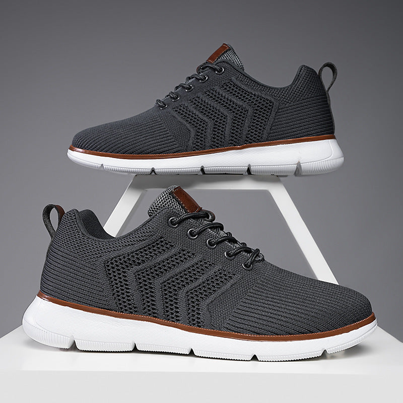 Fashion Lace-up Mesh Sneakers Casual  Flying Woven Walking Sports Shoes For Men - Nyaabs