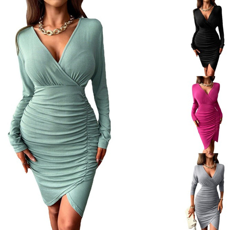 Solid Color Waist Tight Slimming Sheath Dress nyaabs.com