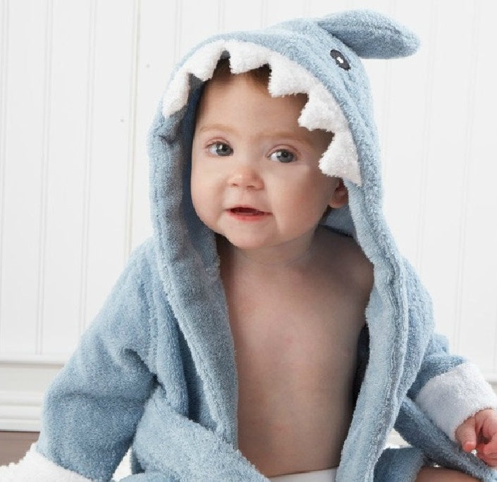 Cartoon Cute Animal Modeling Baby Bath Towels Baby Bathrobes Cotton Children's Bathrobes Baby Hooded - Nyaabs