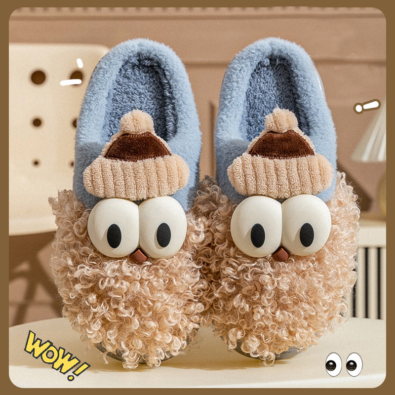 Cartoon Bearded Santa Claus Slippers Home Warm Non-slip Plush   Cotton Shoes Christmas Couple Floor Bedroom Slipper Women Men - Nyaabs