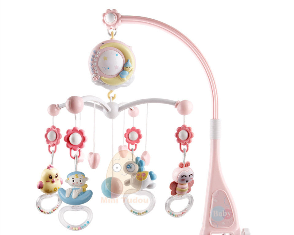 Baby Rattles Crib Mobiles Toy Holder Rotating Mobile Bed Bell Musical Box Projection Newborn Infant Baby Boy Toys - Nyaabs