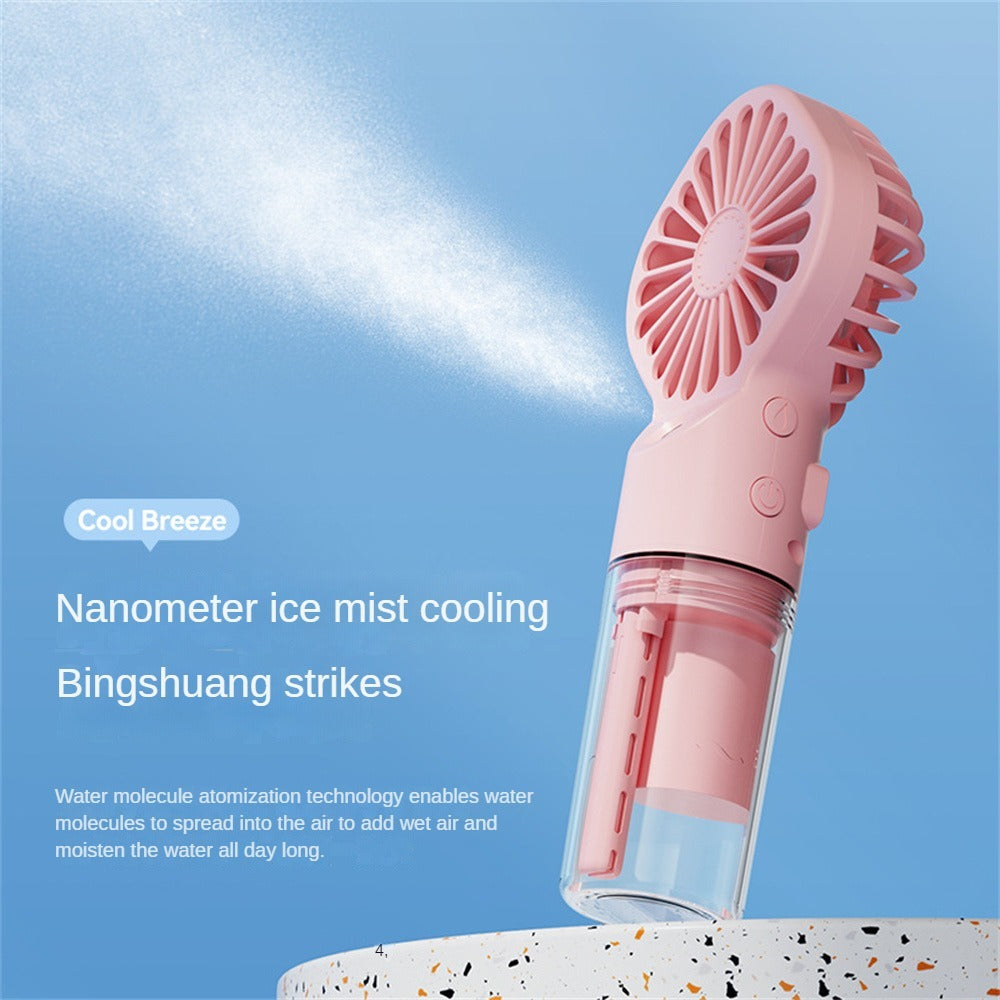 Strong Power Spray Humidification Small Mist Fan Humidification Usb Charging Portable Fan Icy And Refreshing Fan Water Supplement - Nyaabs