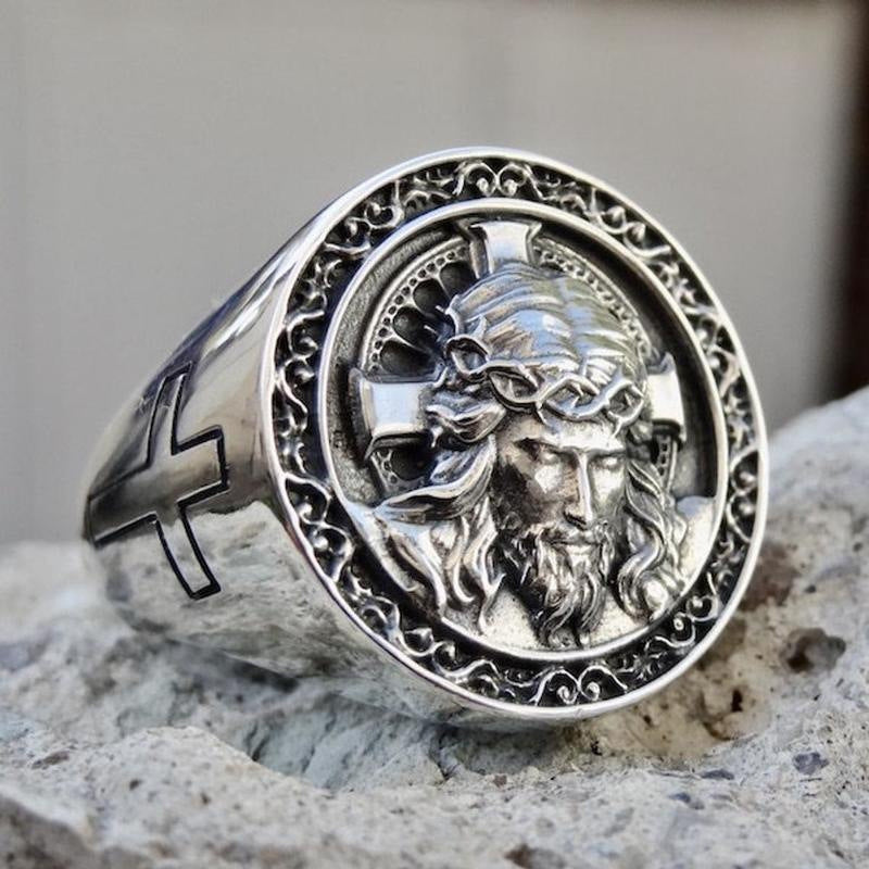 Fashion Jesus Cross Men Punk Ring - Nyaabs