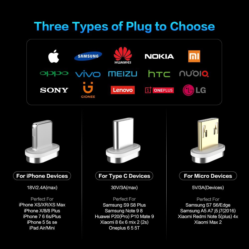 Compatible with Apple , Magnetic USB Cable Charger - Nyaabs