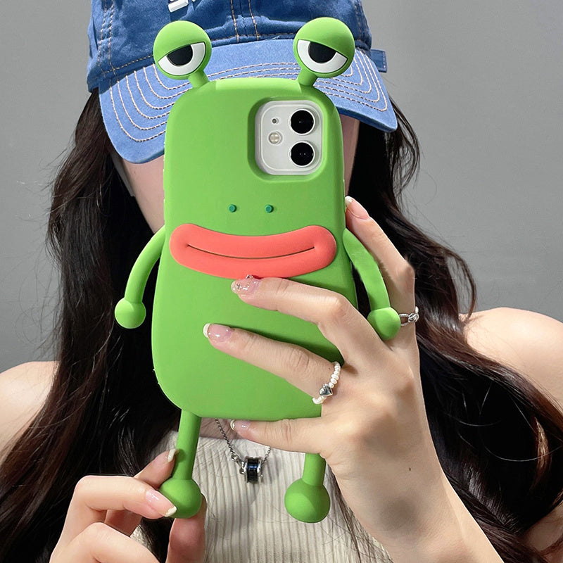 Funny Silicone 3D Frog Phone Case For IPhone 14 13 11 12 Pro Max XS XR X 7 8 Plus SE Cartoon Cute Shockproof Bumper Cover - Nyaabs