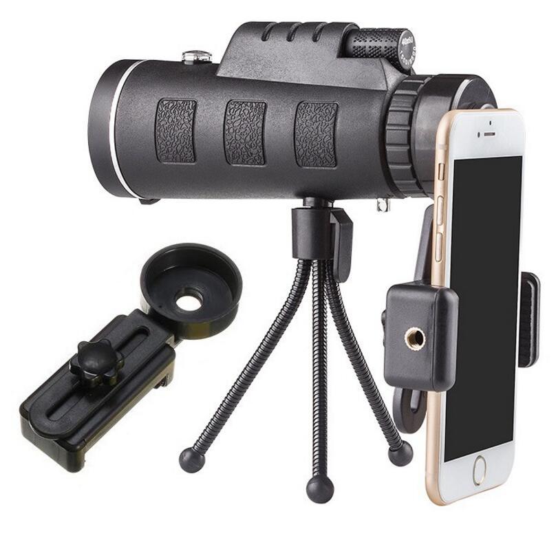 Compatible with Apple, Monocular Telescope Zoom Scope with Compass Phone Clip Tripod - Nyaabs