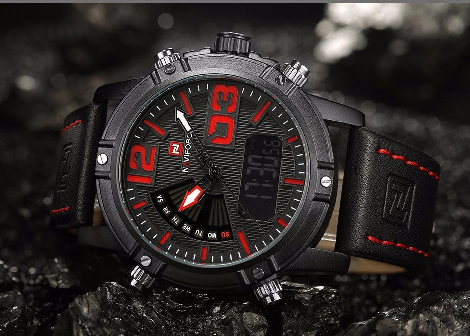 Double movement waterproof electronic watch - Nyaabs