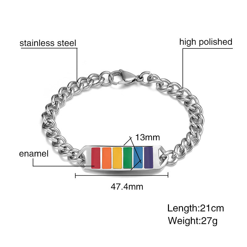 Colored men and women stainless steel bracelet - Nyaabs