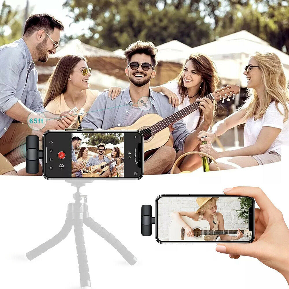 Lavalier Mini Microphone Wireless Audio Video Recording With Phone Charging  Wireless Lavalier Microphone Broadcast Lapel Microphones Set Short Video Recording Chargeable Handheld Microphone Live Stre - Nyaabs