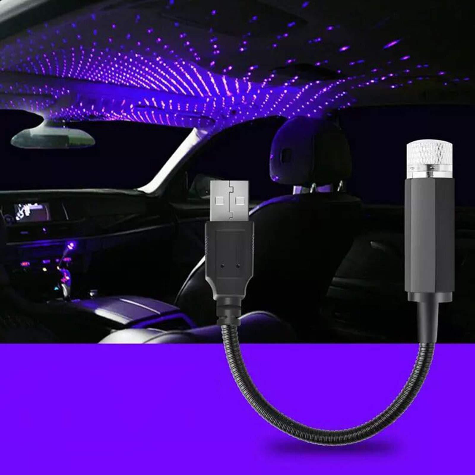 Car LED Starry Sky Night Light USB Powered Galaxy Star Projector Lamp For Car Roof Room Ceiling Decor Plug And Play - Nyaabs