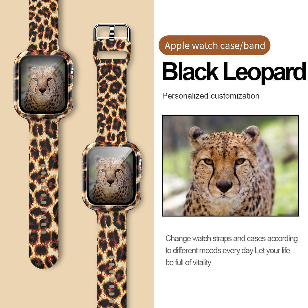 Suitable For Apple Watch Silicone Strap And Case Integrated With Pattern Printing - Nyaabs