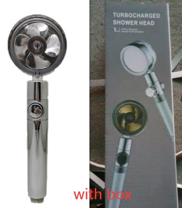 Shower Head Water Saving Flow 360 Degrees Rotating With Small Fan ABS Rain High Pressure Spray Nozzle Bathroom Accessories nyaabs.com