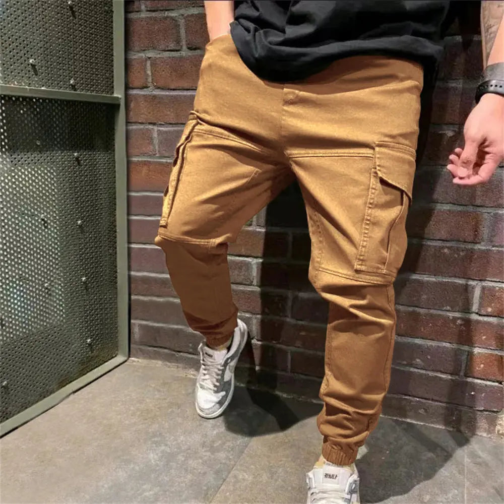 Mens Sports Pants With Pockets Casual Cargo Trousers - Nyaabs