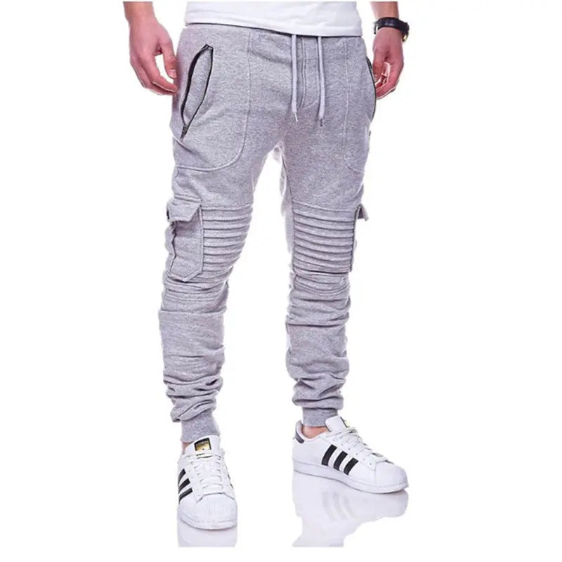 Sports Pants Striped Pleated Casual Men - Nyaabs