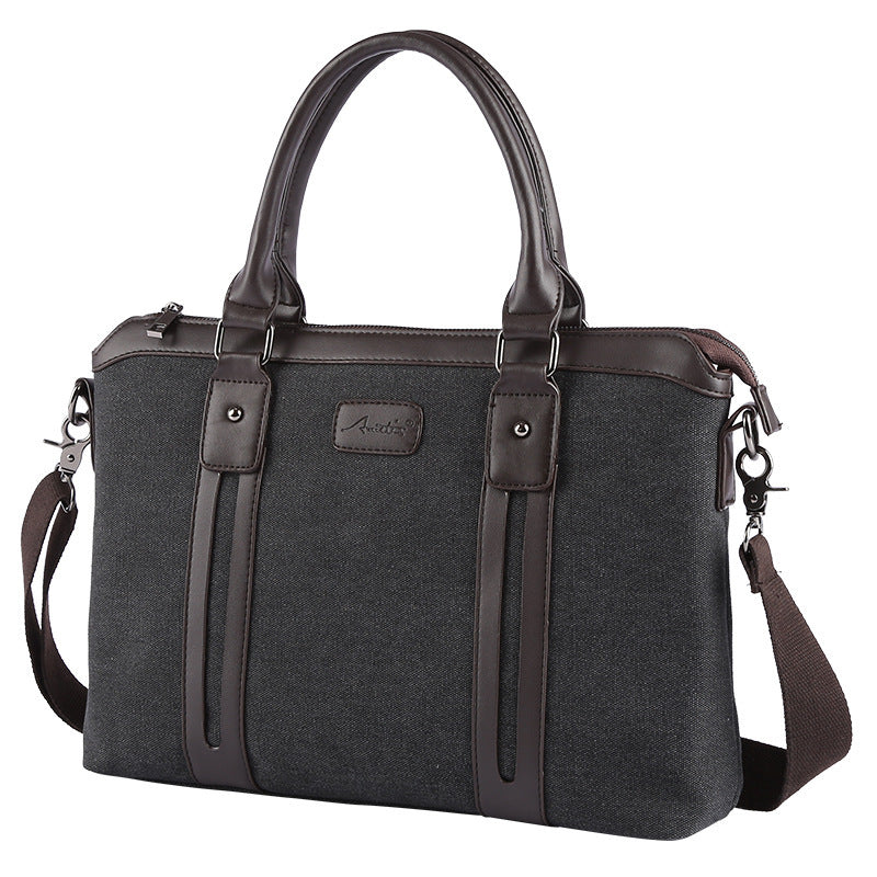 Canvas Shoulder Messenger Bag Men's Business Handheld Briefcase nyaabs.com