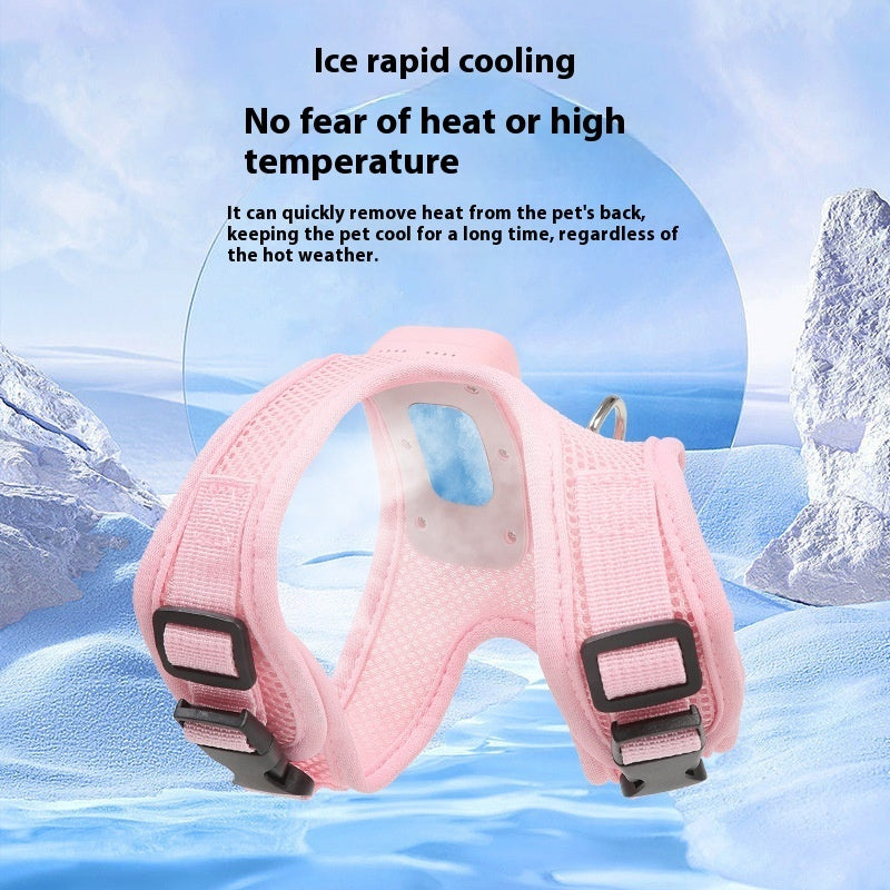 Pets Dog Vest Chest Strap Harness Air Conditioner Cooling And Breathable With Air Conditioner Pet Products - Nyaabs