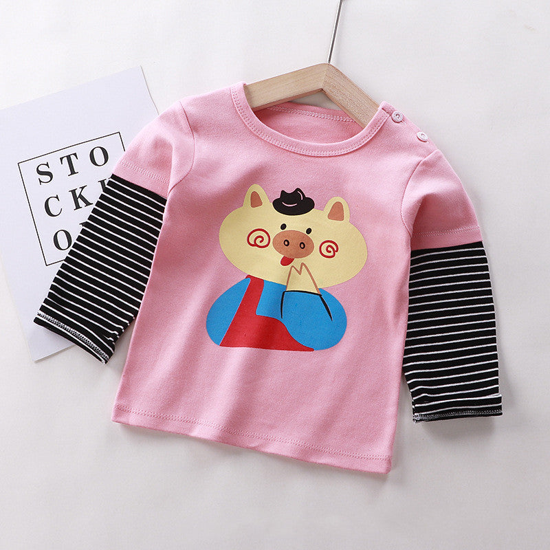 Children's Long-sleeved T-shirt Cotton Single Top - Nyaabs