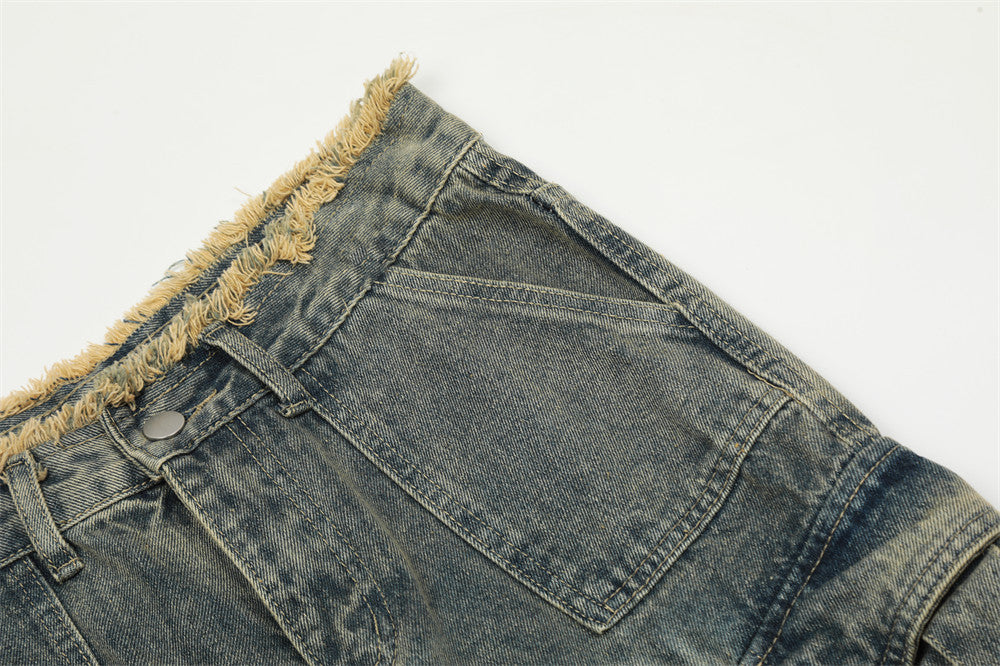 Distressed Washed Denim Overalls Men's Niche - Nyaabs