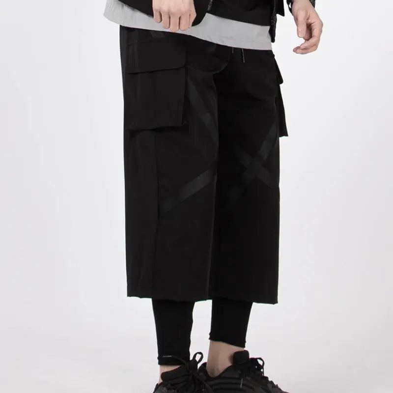 Sagging Straight Leg Wide Leg Pants Cropped Pants - Nyaabs