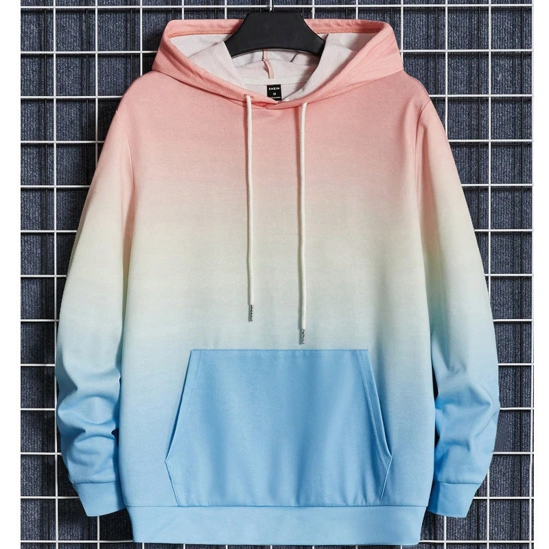 Men's Fashion Long Sleeve Sweatshirt 3D Gradient Printing Hoodie Simple Autumn Leisure Daily - Nyaabs