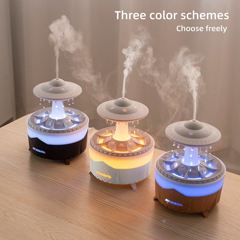 New UFO Raindrop Humidifier Water Drop Air Humidifier USB Aromatherapy Essential Oils Aroma Air Diffuser Household Mist Maker Home Decor - Nyaabs