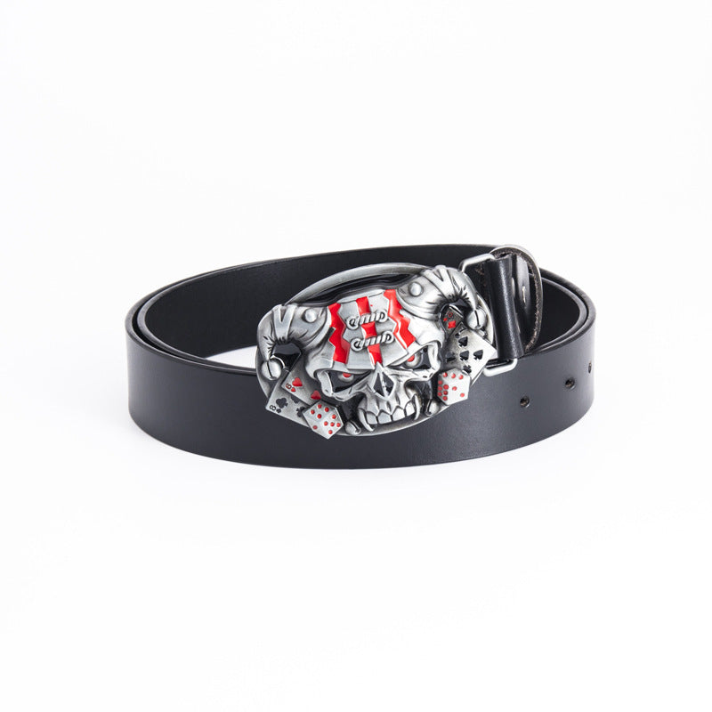 Fashion Simple Skull Shape Leather Belt - Nyaabs