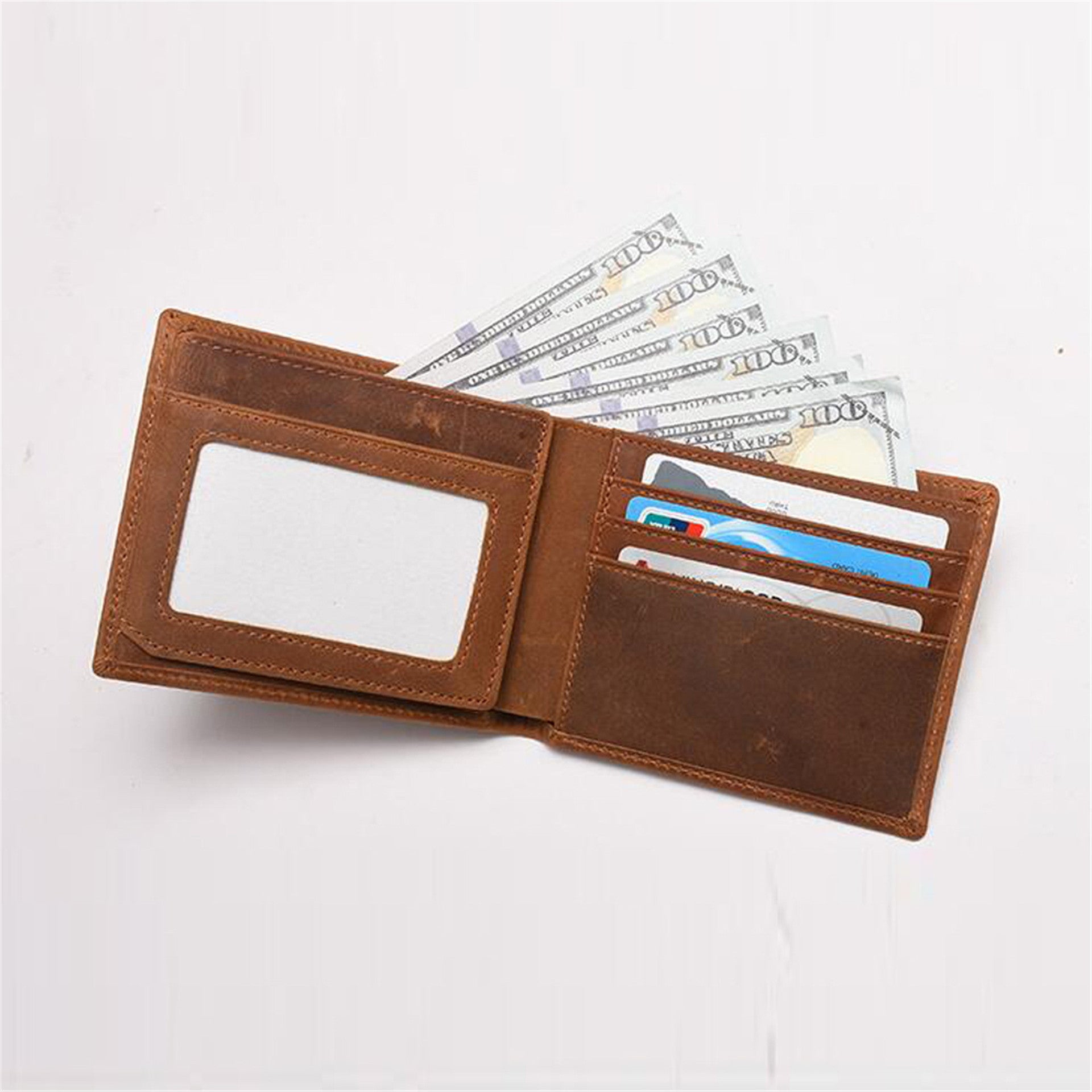 Men's Leather Laser Carving Letter Wallet - Nyaabs