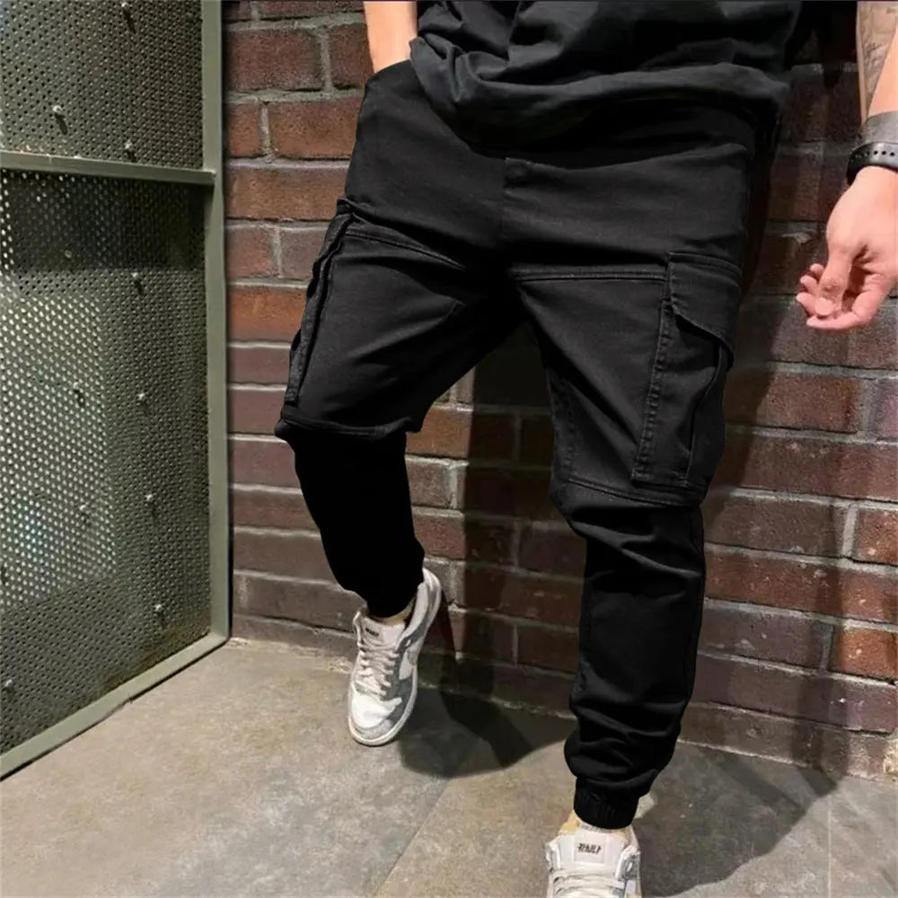 Mens Sports Pants With Pockets Casual Cargo Trousers - Nyaabs