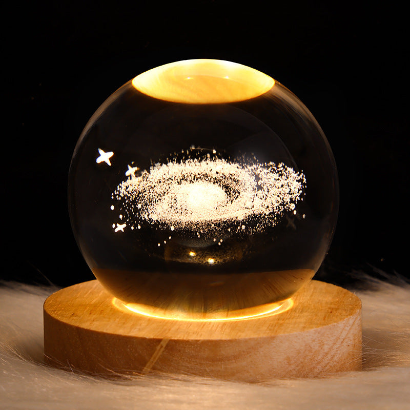 LED Night Light Galaxy Crystal Ball Table Lamp 3D Planet Moon Lamp Bedroom Home Decor For Kids Party Children Birthday Gifts nyaabs.com