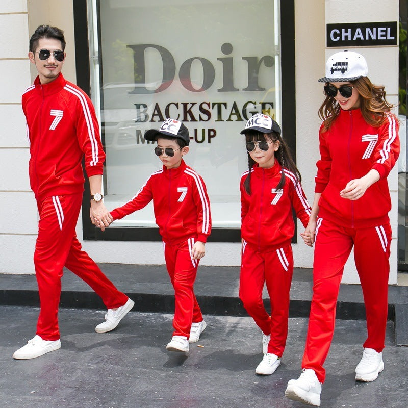 Parent-child Fashion Sports Suit Three Family Wear Team Activity Suit - Nyaabs