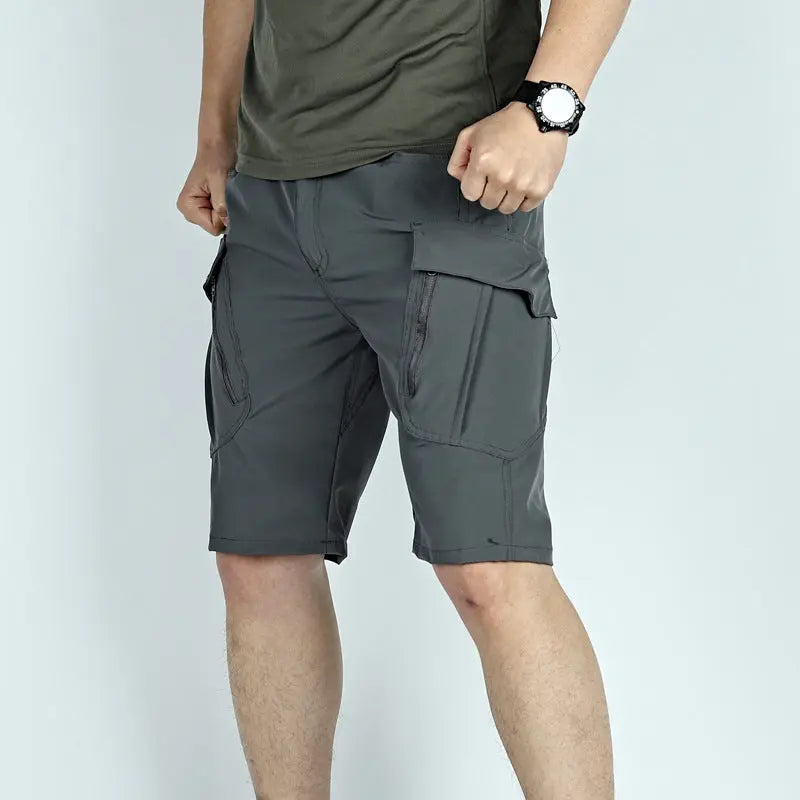 Men's Middle Pants Five-point Breathable Stretch Overalls IX9 Quick-drying Tactical Shorts - Nyaabs