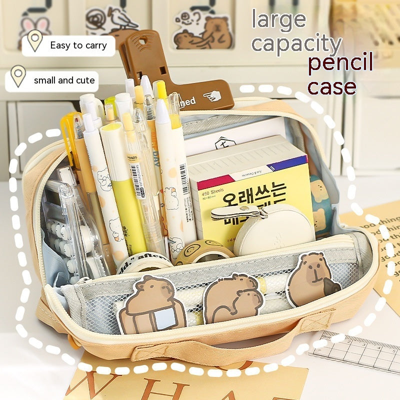 Double-sided Large Capacity Student Pencil Bag - Nyaabs