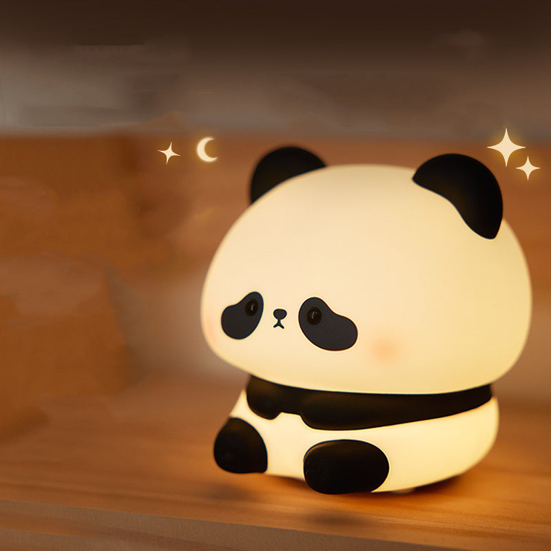 Panda Night Lights For Kids Cute Animal Silicone Timing Rechargeable Lamp Cartoon Panda Bedroom Decoration Kids Boys Girls Gift - Nyaabs