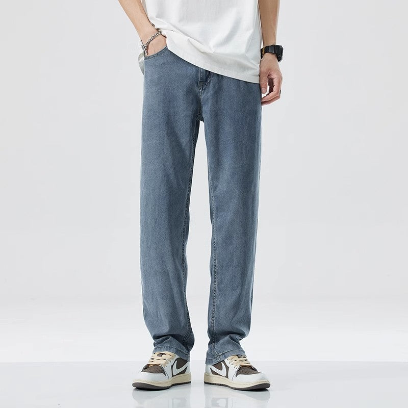 Men's Loose Straight Ice Silk Leisure Jeans - Nyaabs