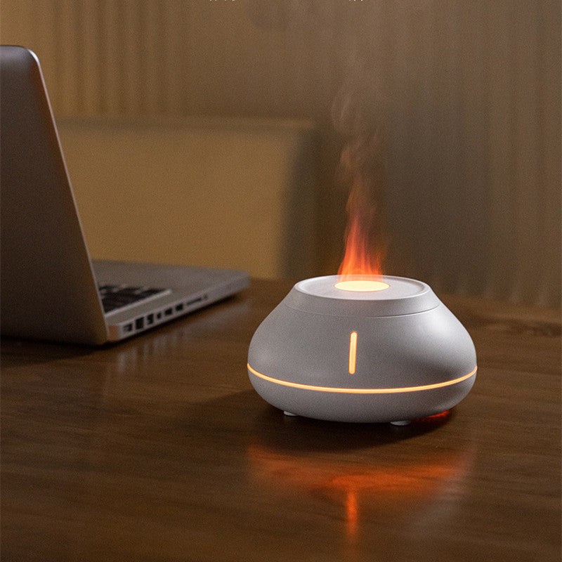 New Humidifier Colorful Simulation Flame Aroma Diffuser Desktop Creativity Humidifier For Home Room - Nyaabs