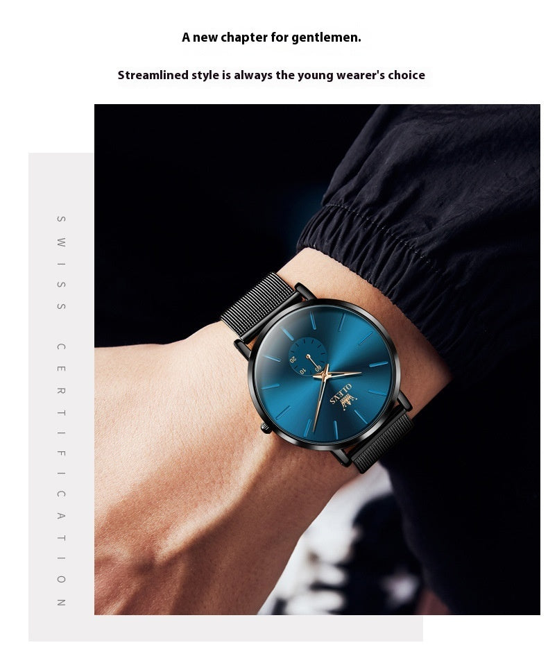 Fashion Siamese Buckle Thin Simple Quartz Watch - Nyaabs