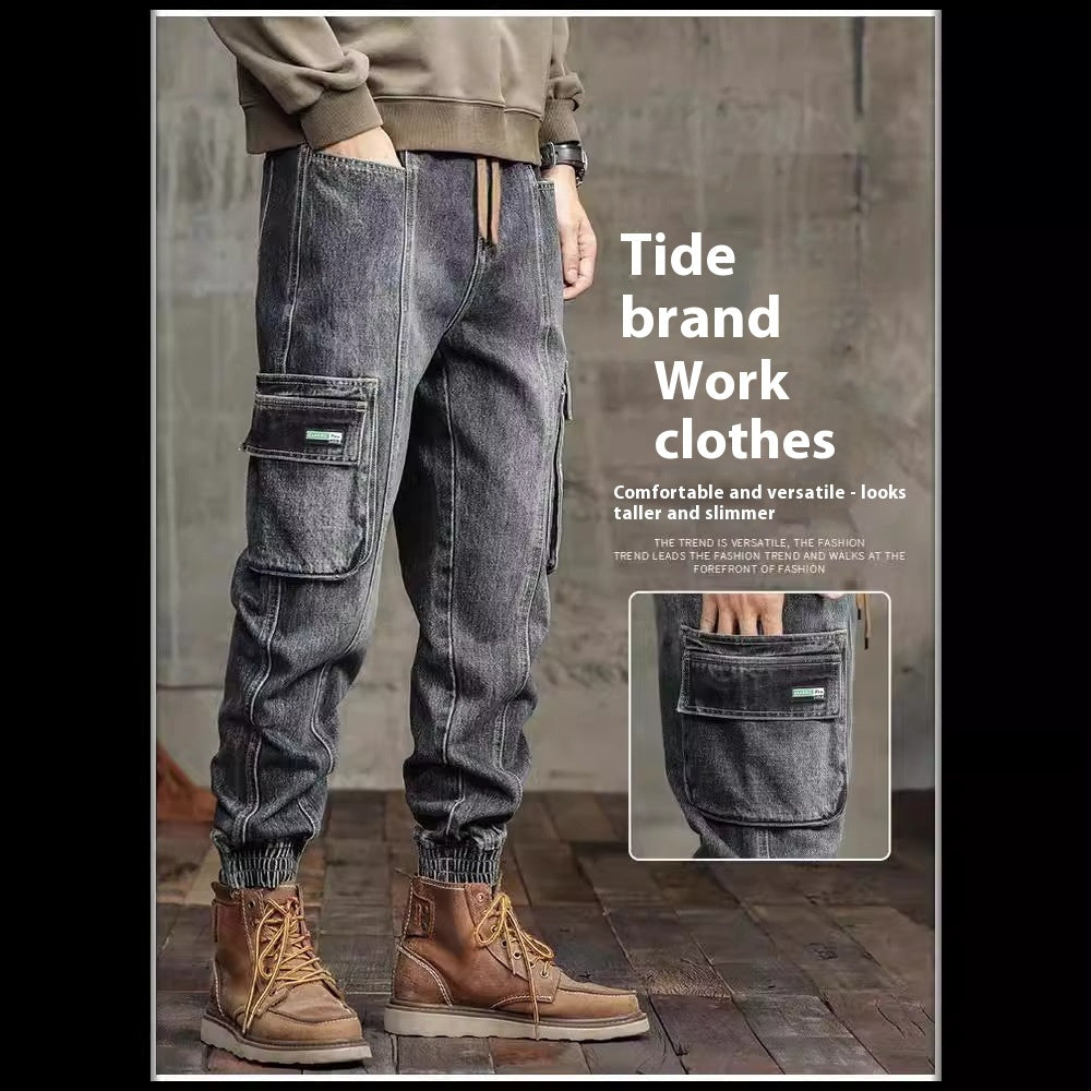 American Retro Ankle-tied Jeans Men - Nyaabs