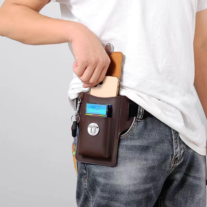 Cigarette Case Hanging Key Belt Waist Bag - Nyaabs