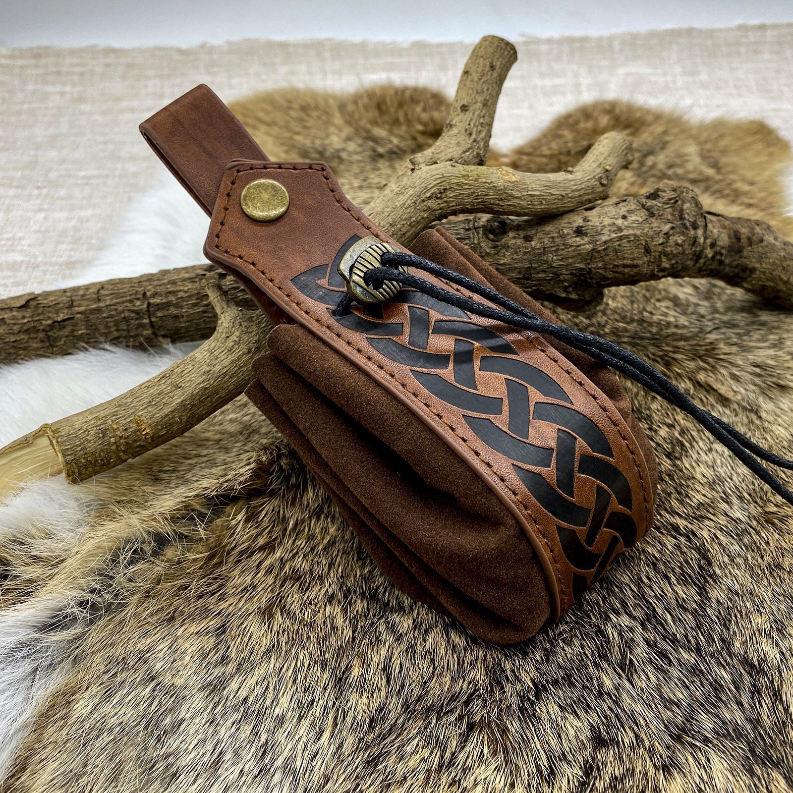 Viking Style Medieval Bag Sling Coin Purse - Nyaabs