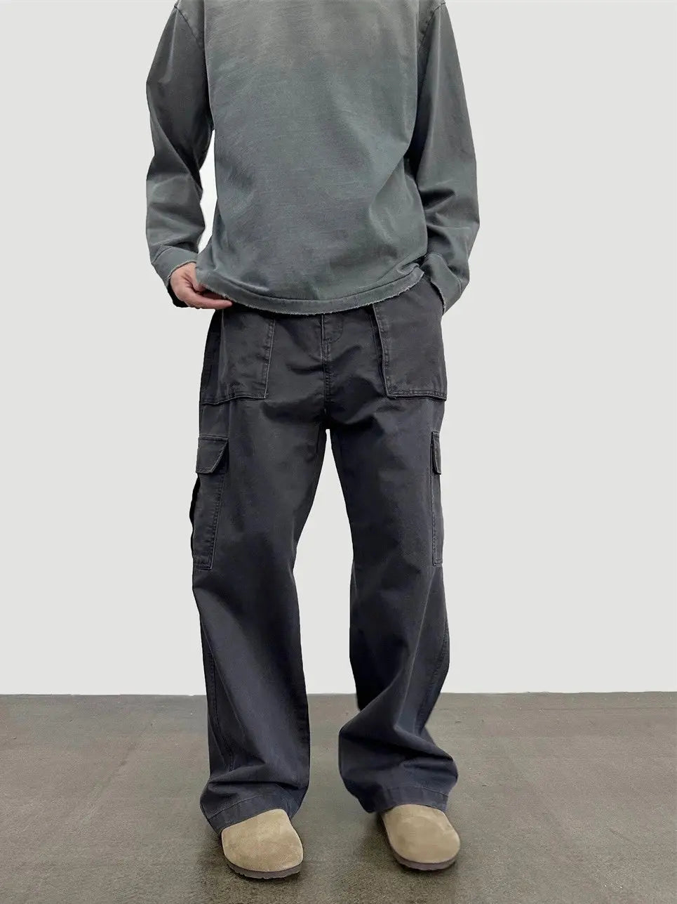 Men's Vintage Wash Loose Straight Leg Pants - Nyaabs