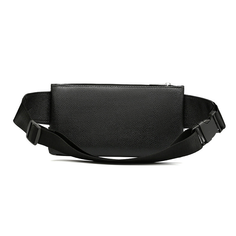 Men's Belt Bag Classic Solid Color PU Leather Waist Bag Outdoor Leisure Travel Fanny Pack Purse - Nyaabs