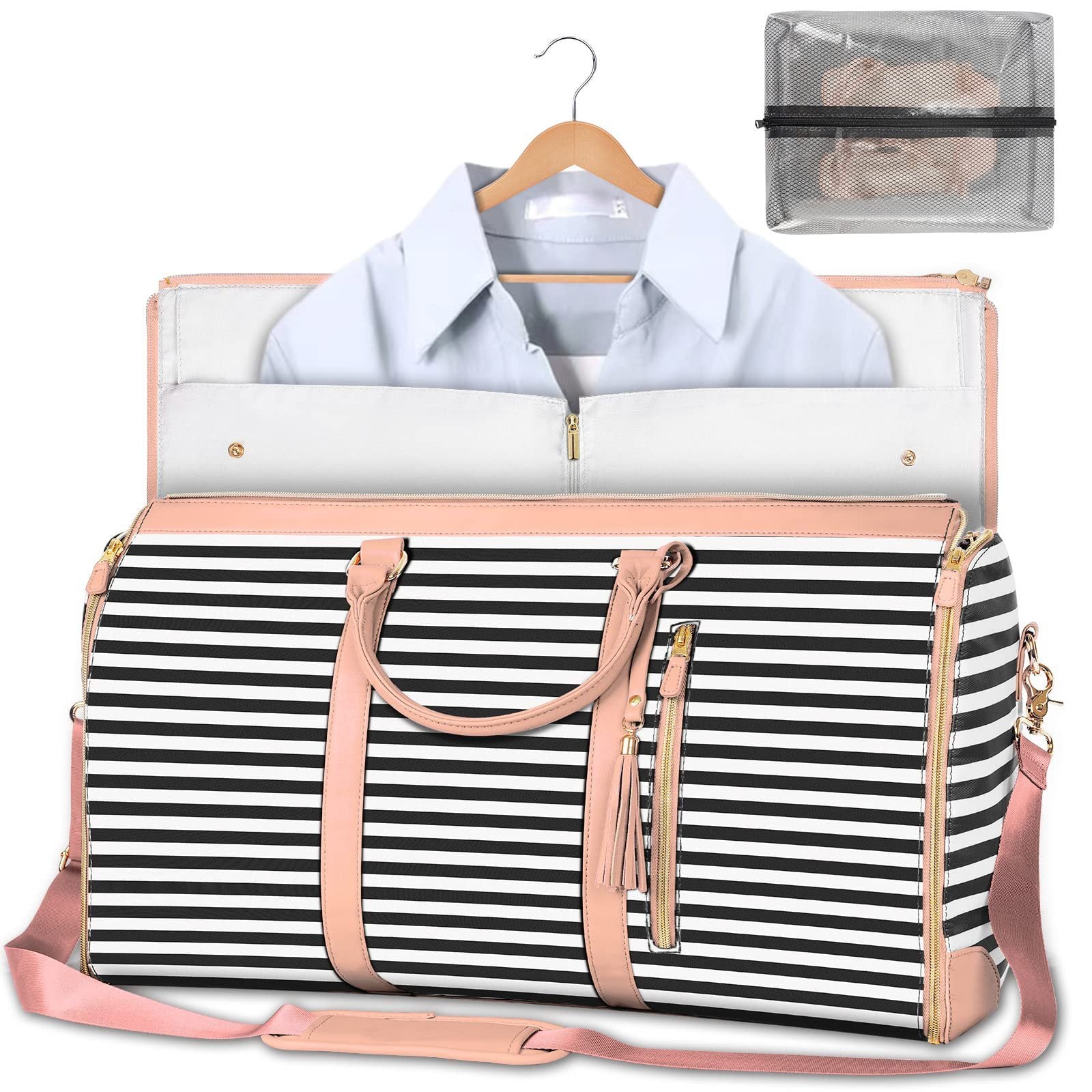 Large Capacity Travel Duffle Bag Women's Handbag Folding Suit Bag Waterproof Clothes Totes - Nyaabs