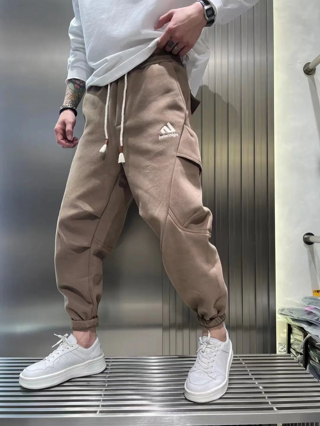 Bunched Feet And Fleece Overalls For Men - Nyaabs