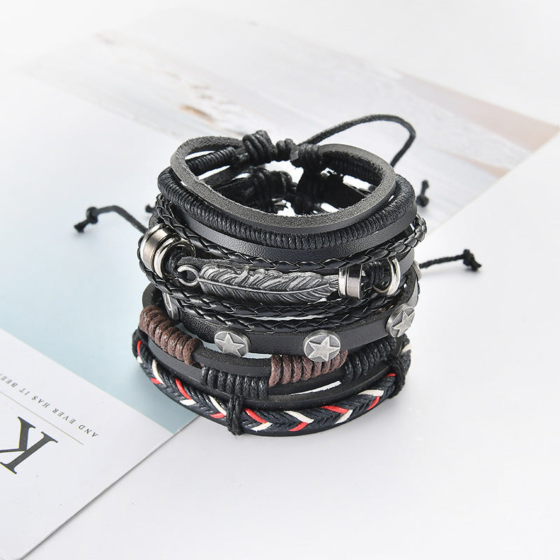 Multilayer Leather Bracelet  For Men - Nyaabs