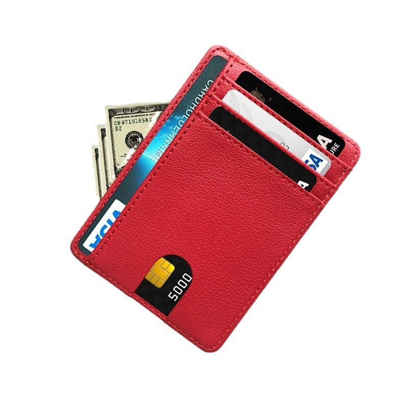 Multiple Card Slots Portable Pu Leather Credit Card Bag Card Holder - Nyaabs