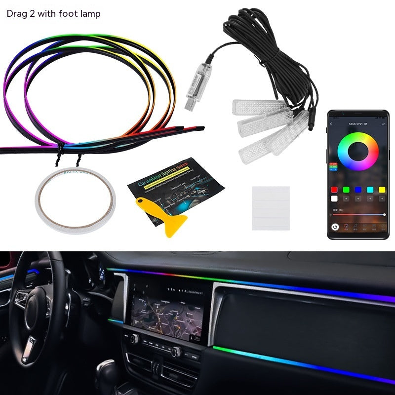 Car Atmosphere LED Light Bar Hidden Modification - Nyaabs