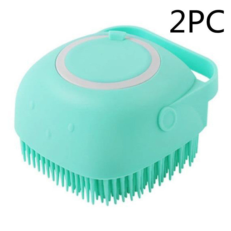 Silicone Dog Bath Massage Gloves Brush Pet Cat Bathroom Cleaning Tool Comb Brush For Dog Can Pour Shampoo Dog Grooming Supplies nyaabs.com